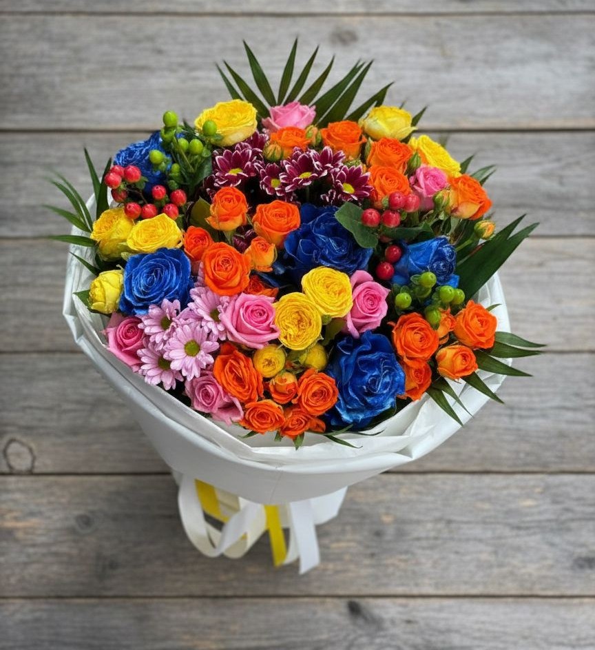 Букет цветов из: Розы и Хризантемы в Мишутино