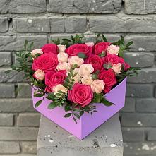 Цветочная композиция из Розы в коробке в Мишутино