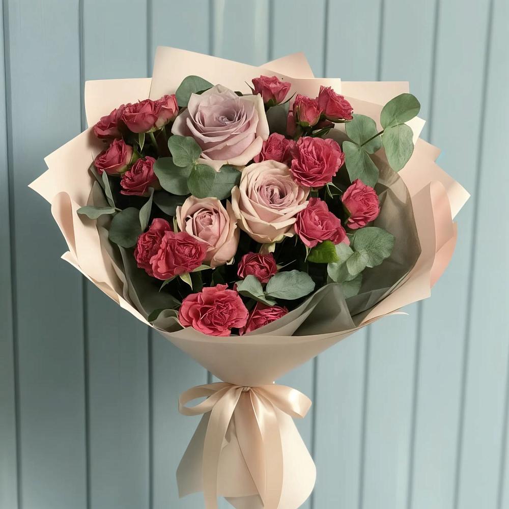 Букет цветов из: Гвоздики и Розы в Мишутино