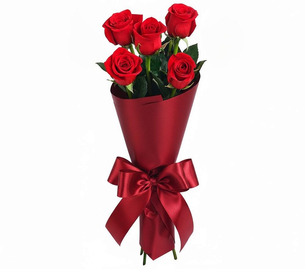 Букет 5 Красных роз Эдлесс Лав в Мишутино