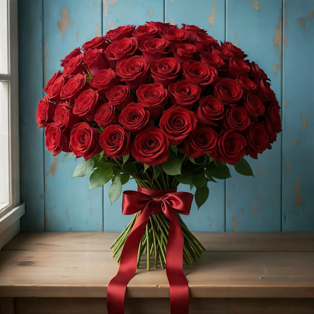 Букет Красные розы Блэк Меджик в Мишутино