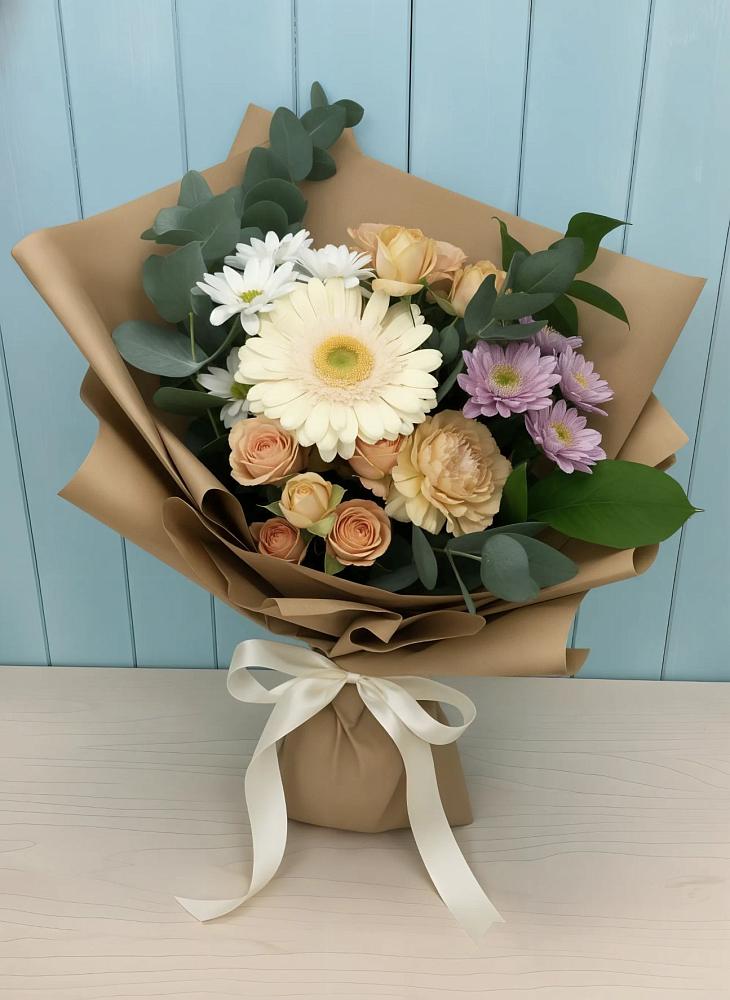 Букет цветов из: Герберы и Хризантемы в Мишутино