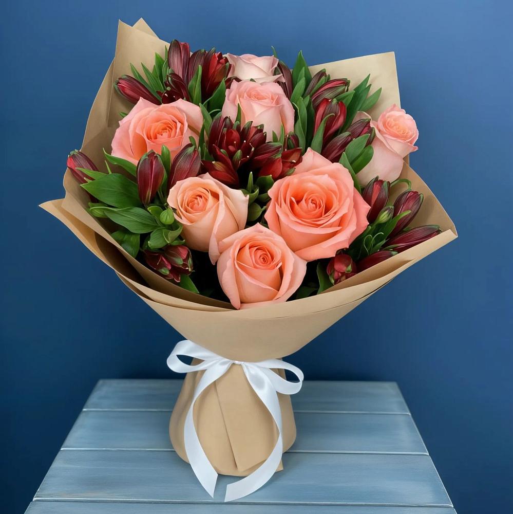 Букет цветов из: Розы и Альстромерии в Мишутино