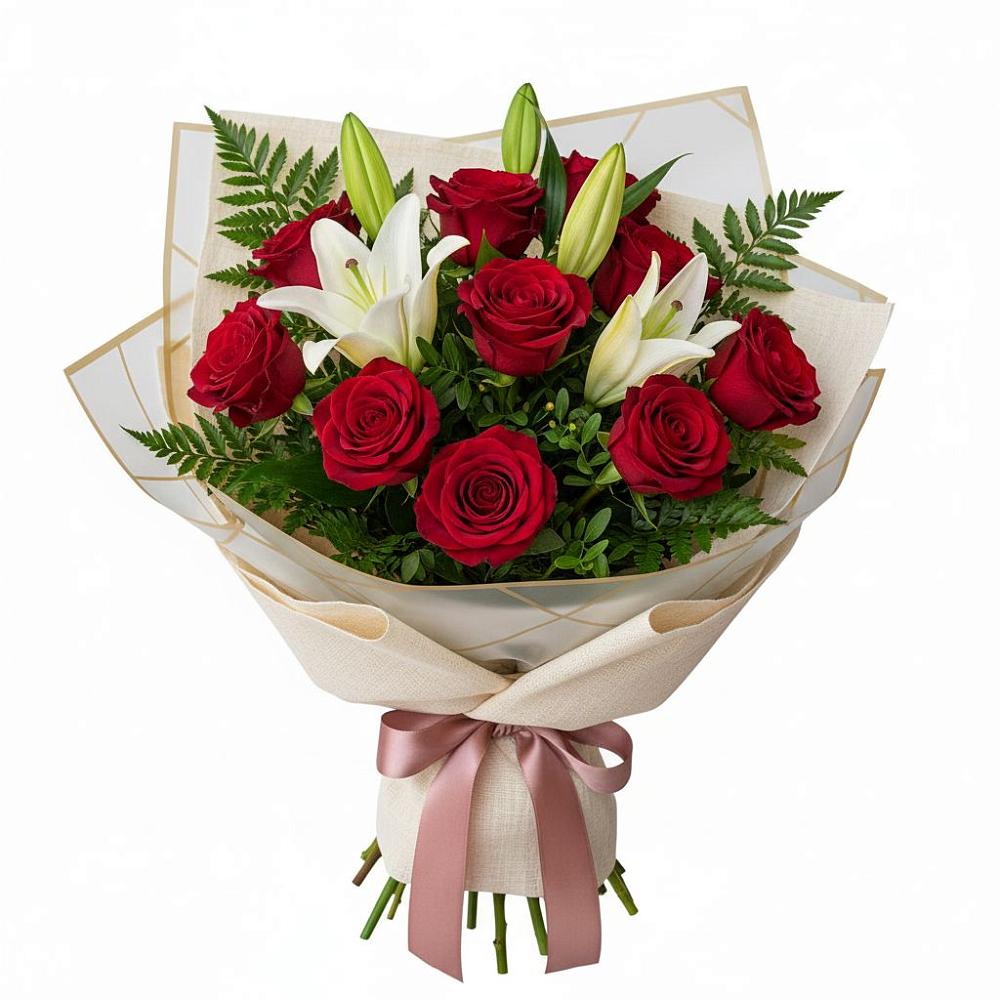 Букет цветов из: Лилии и Розы в Мишутино