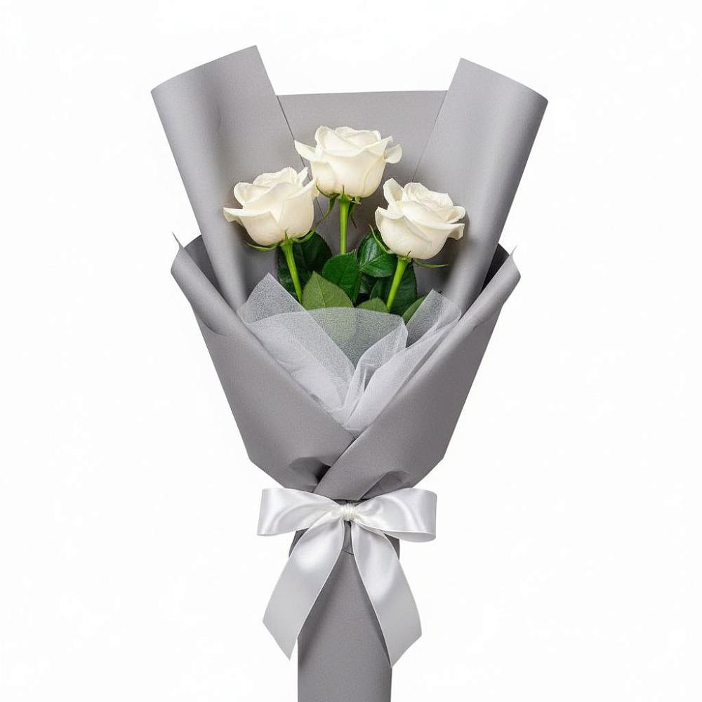 Букет 3 белые розы в Мишутино