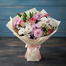 Букет цветов из:  Хризантемы, Альстромерии и Розы #REPLACE_PRED# Мишутино