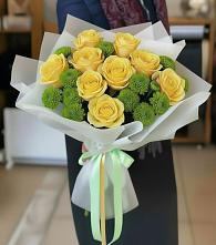 Букет цветов из:  Хризантемы и Розы в Мишутино