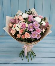 Букет цветов из:  Хризантемы, Розы и Альстромерии #REPLACE_PRED# Мишутино