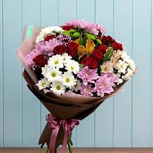 Букет цветов из:  Розы, Хризантемы и Альстромерии в Мишутино