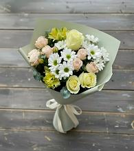 Букет цветов из:  Альстромерии, Розы и Хризантемы в Мишутино