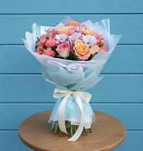 Букет цветов из:  Хризантемы и Розы в Мишутино