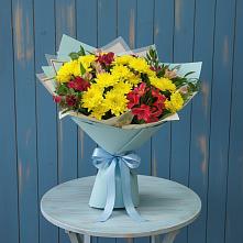 Букет цветов из:  Альстромерии и Хризантемы в Мишутино