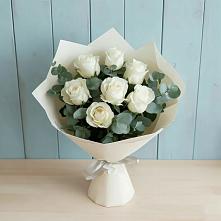 Букет Белые розы в Эвкалипте #REPLACE_PRED# Мишутино